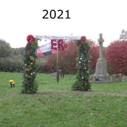 The EverGreen Arch decorated with ER in 2021.