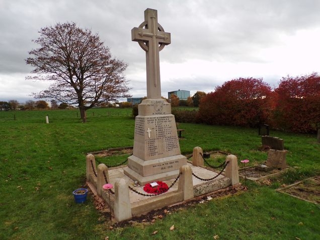 The Marston War Memorial in the churchyard in 2022.