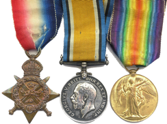 The 1914 Star, British War Medal and Victory Medal.