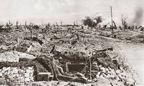 Shell-damaged battlefield near Arras.