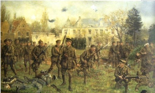 Painting of soldiers in action at Gheluvelt.