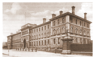 A historic factory building.