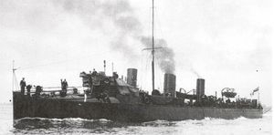 HMS Recruit at sea.