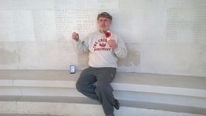 Robert Hayes at the Arras Memorial in 2017.