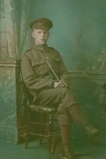 Colourised portrait of William Neild in uniform.